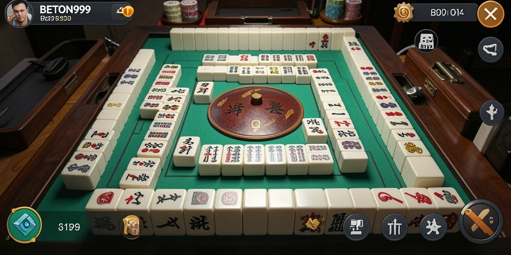 Tampilan gameplay BETON999 dengan grafis Mahjong yang menarik.