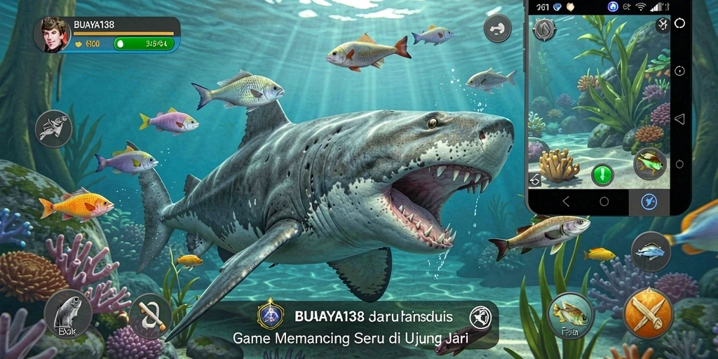 Screenshot gameplay BUAYA138 yang menggambarkan momen memancing yang seru.