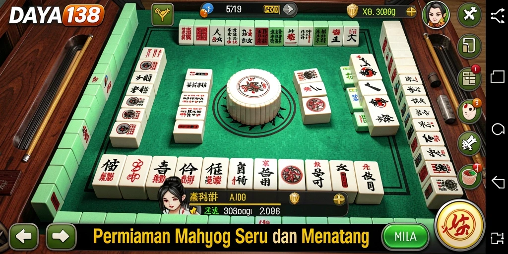 Tangkapan layar gameplay DAYA138 yang menunjukkan keseruan permainan Mahjong.
