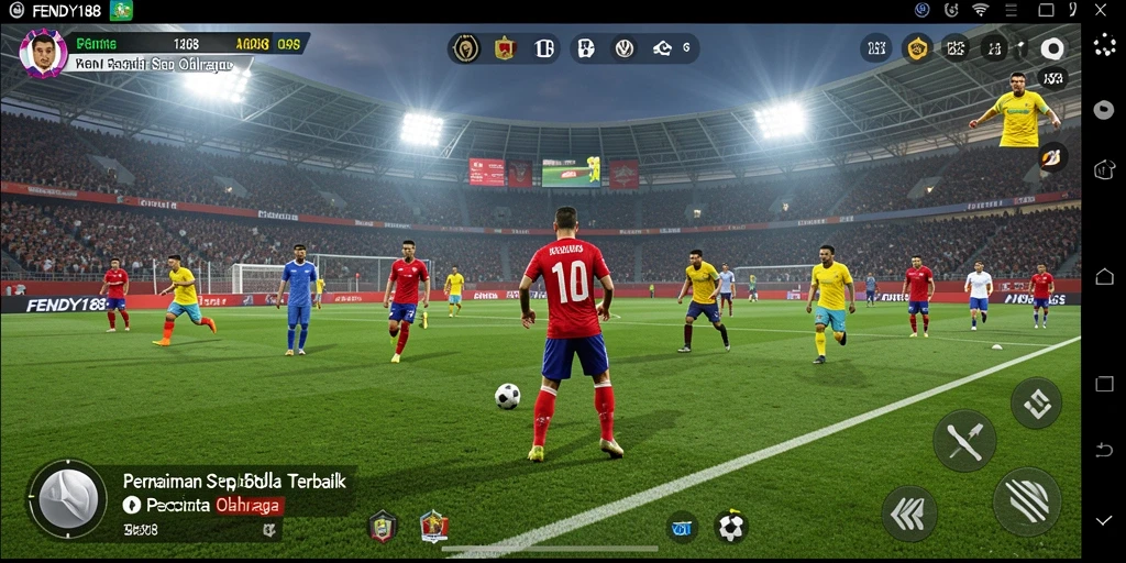 Tampilan gameplay intens dari FENDY188 dengan aksi sepak bola seru.