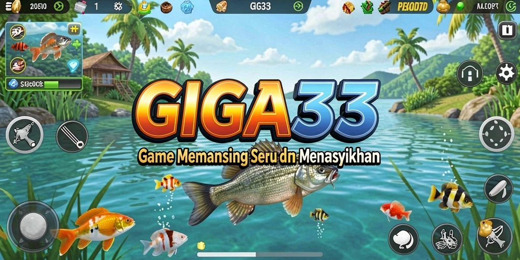 Screenshot gameplay GIGA33 menampilkan pengalaman memancing yang mendebarkan.