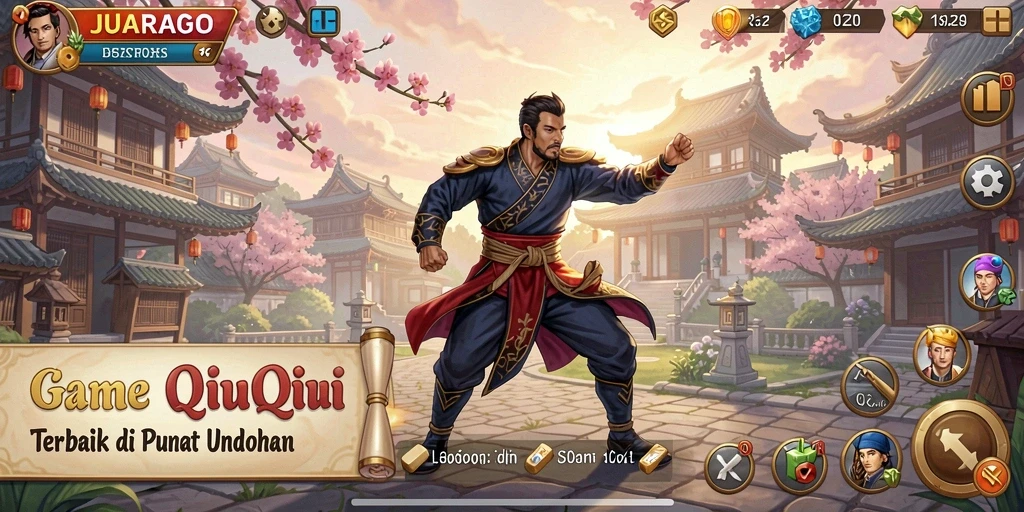 Tampilan gameplay seru dalam JUARAGO dengan aksi QiuQiu.