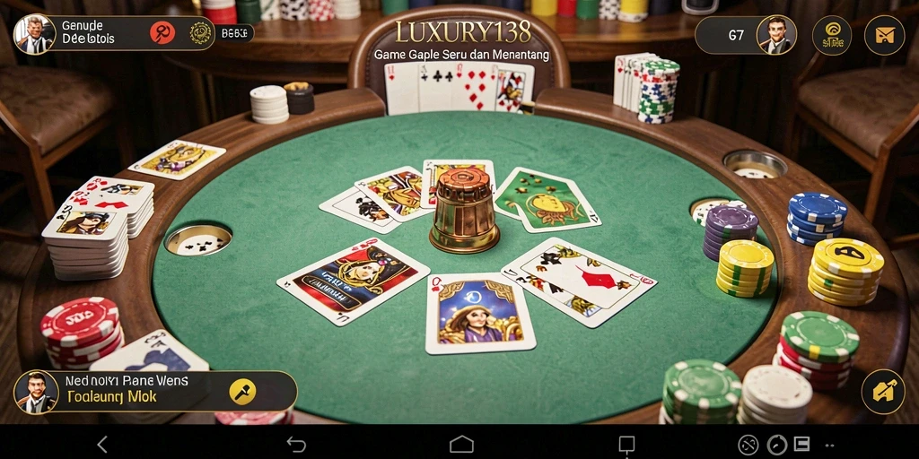 Tampilan gameplay seru dari LUXURY138 dalam pertandingan Gaple.