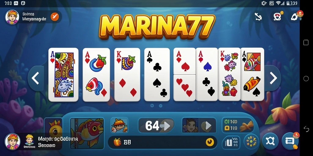 Tampilan gameplay Domino di aplikasi MARINA77 yang seru.