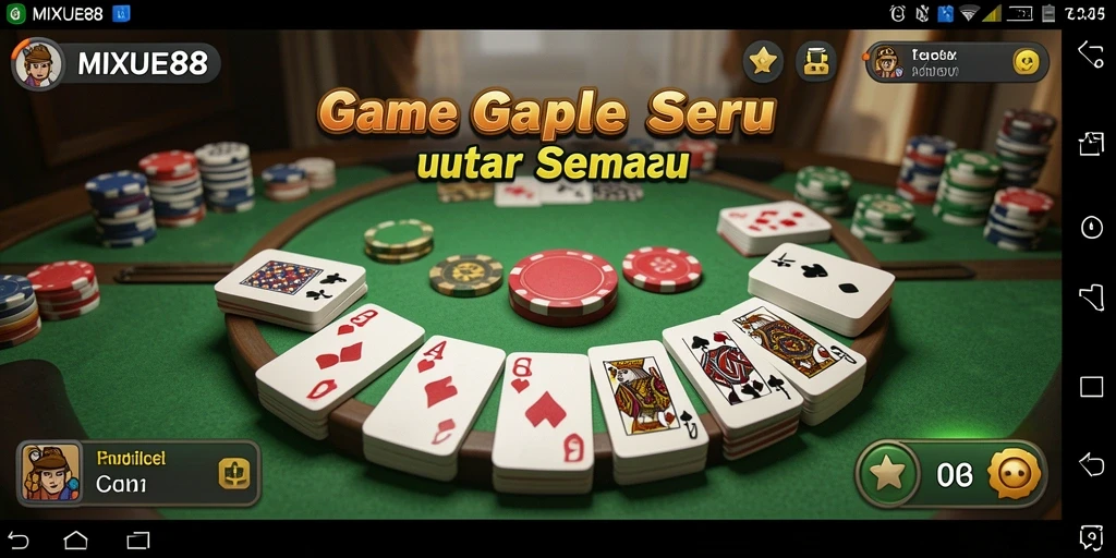Tampilan gameplay Gaple yang menarik dan interaktif.