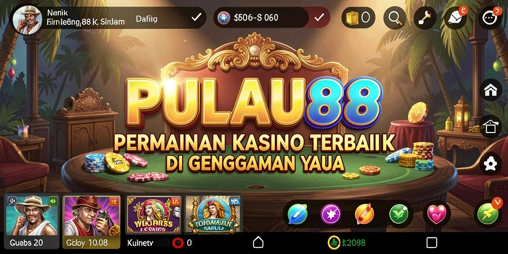 Screenshot utama PULAU88 menampilkan gameplay kasino yang seru.