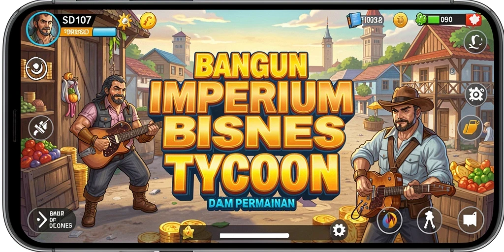 Tangkapan layar utama SD107 menampilkan pemain membangun bisnis yang sukses.