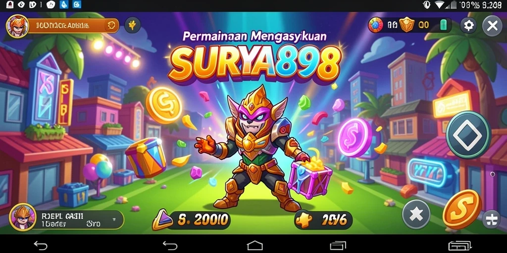 Tangkapan layar permainan SURYA898 menunjukkan aksi Arcade yang seru.