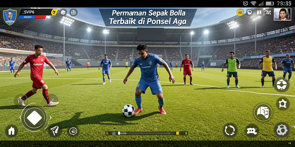 Tampilan gameplay SVIP6 yang menampilkan aksi sepak bola yang mendebarkan.