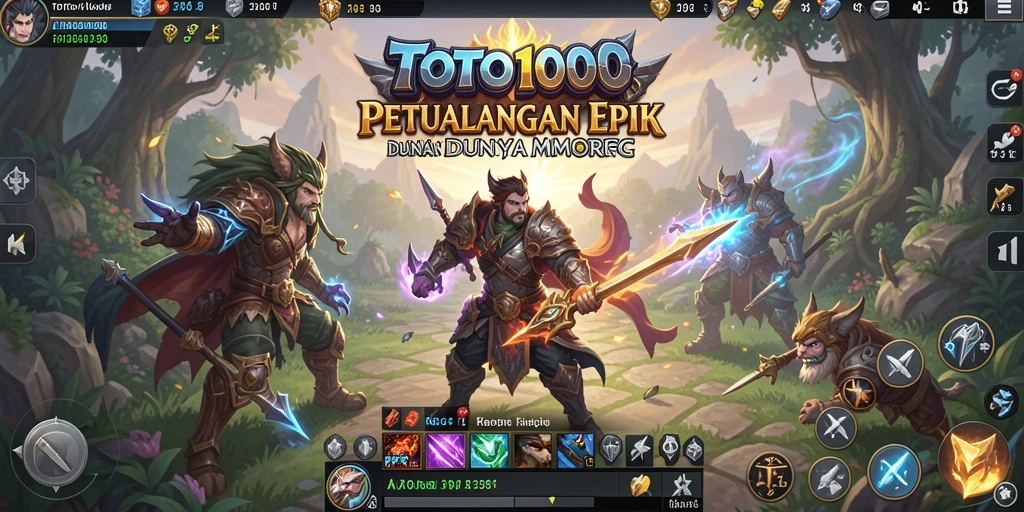 Screenshot gameplay TOTO1000 menampilkan pertempuran epik dan interaksi pemain.