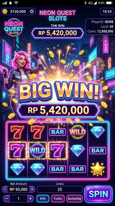 Skrin aplikasi yang menunjukkan berbagai kategori di id098.